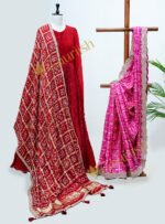 Red Anarkali with Gajji Silk Dupatta