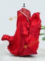 Red Anarkali with Gajji Silk Dupatta