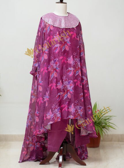 Shifoon Kurti With Mirror Work