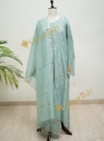 Lucknowi Kurta Set with Tamba Patti Sleeve Detailing
