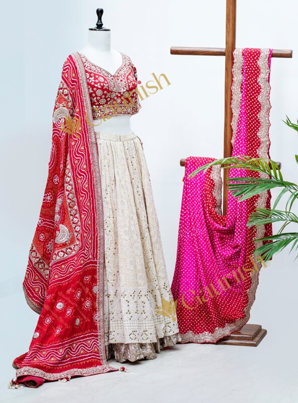 Embroidered Lehenga Set with Intricate Gotapatti