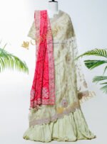 Olive Green Lehenga with Dupatta Adorned in Gota