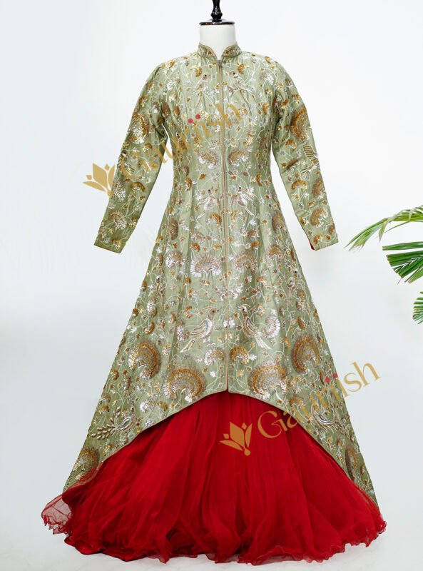 Indo Western Lehenga with Zardosi