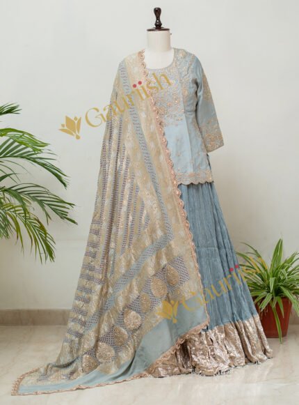 Silk Lehnga with Heavy Blouse and Beautiful Rai Bandhej Dupatta