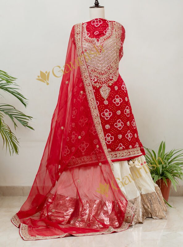Silk Lehenga with Heavy Kurta