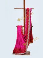 Bandhej Gajji Silk Saree with Marodi Tikki Border