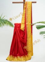 Red & Yellow Saree with Gotta Patti and Zardozi Art
