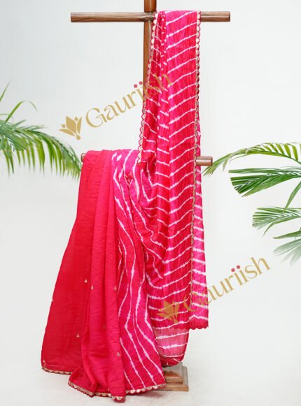 Lehariya Saree with Tamba Patti Work
