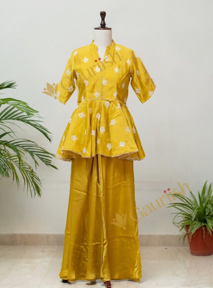 Chanderi Silk Peplum Set